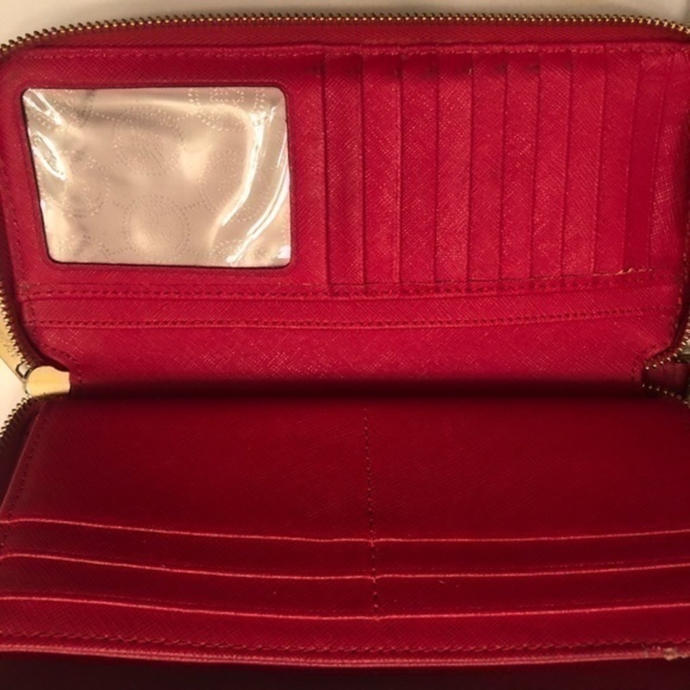 Michael kors red leather wristlet wallet clutch - Picture 8 of 12